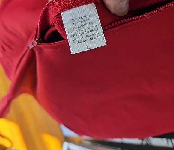 Pinup Couture Black and Red Sheath Dress Sweetheart Long Sleeve - Picture 3 of 5